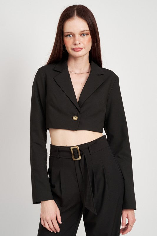 CROPPED JACKET WITH SHIRRED DETAIL-Emory Park-BLACK-S-[option4]-[option5]-[option6]-[option7]-[option8]-Shop-Boutique-Clothing-for-Women-Online