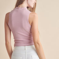 Always Classy Ribbed Mock Neck Tank-Yelete-[option4]-[option5]-[option6]-[option7]-[option8]-Shop-Boutique-Clothing-for-Women-Online