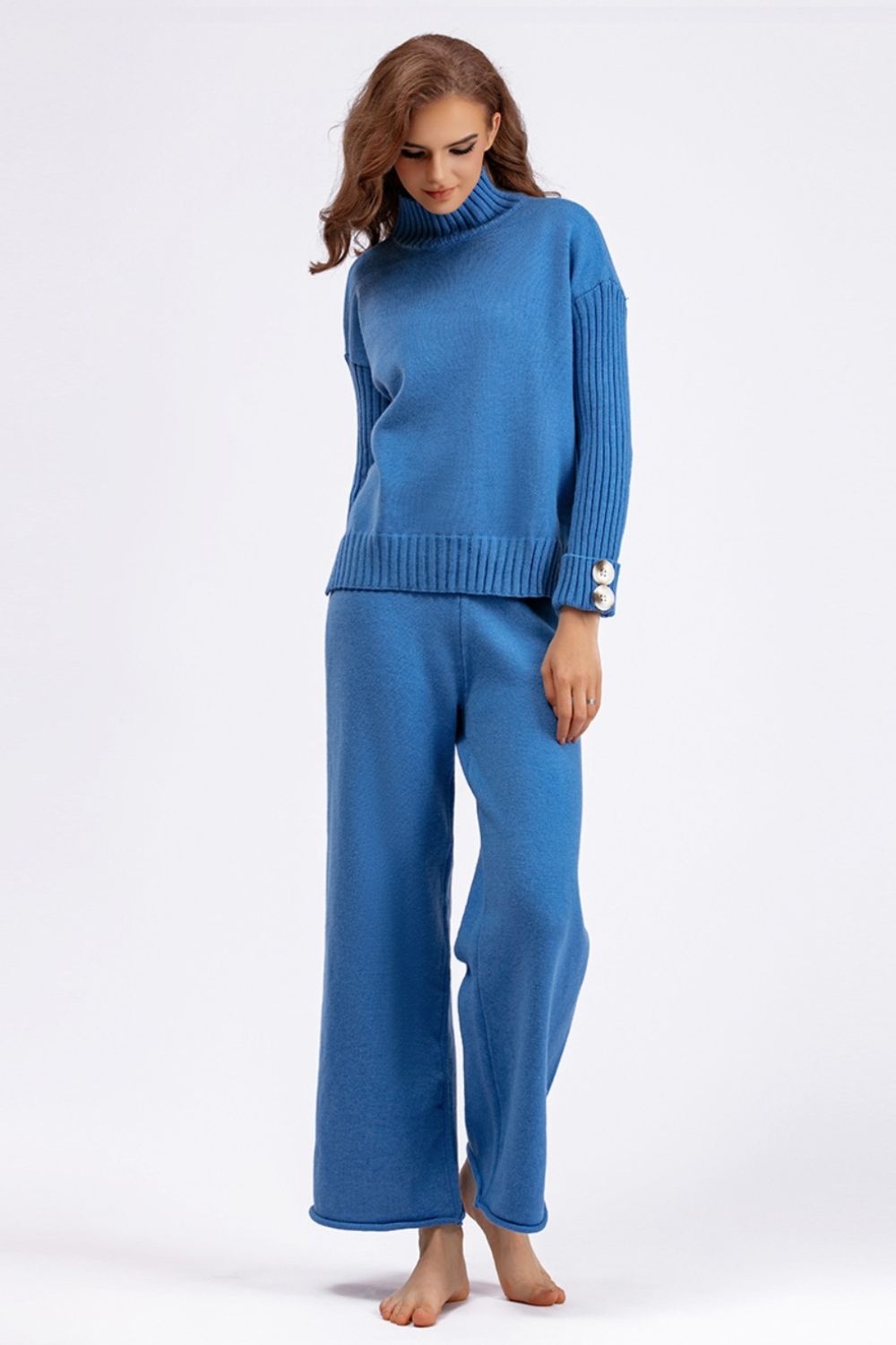 Basic Bae High- Low Turtleneck Long Sleeve Top and Pants Sweater Set-Trendsi-[option4]-[option5]-[option6]-[option7]-[option8]-Shop-Boutique-Clothing-for-Women-Online