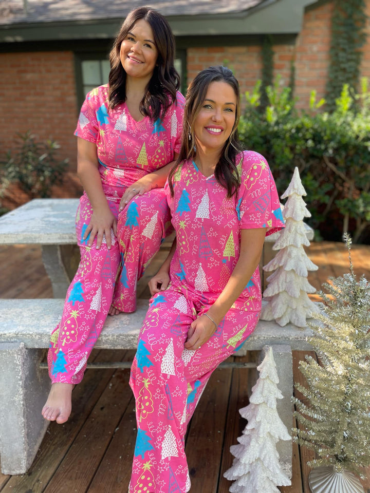 Pink Trees Pajama Set-Womens-Ave Shops-[option4]-[option5]-[option6]-[option7]-[option8]-Shop-Boutique-Clothing-for-Women-Online