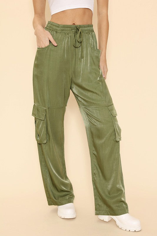 Satin wide leg cargo pants-Miss Sparkling-[option4]-[option5]-[option6]-[option7]-[option8]-Shop-Boutique-Clothing-for-Women-Online