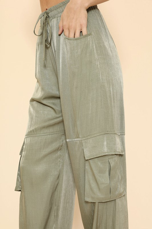 Satin wide leg cargo pants-Miss Sparkling-[option4]-[option5]-[option6]-[option7]-[option8]-Shop-Boutique-Clothing-for-Women-Online
