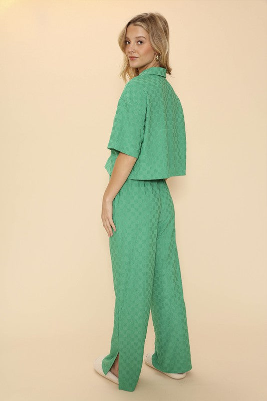 Terry checker pant set-Miss Sparkling-[option4]-[option5]-[option6]-[option7]-[option8]-Shop-Boutique-Clothing-for-Women-Online