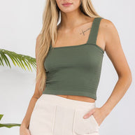 Seamless Textured Crop Tank-Yelete-[option4]-[option5]-[option6]-[option7]-[option8]-Shop-Boutique-Clothing-for-Women-Online