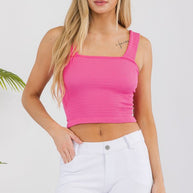 Seamless Textured Crop Tank-Yelete-[option4]-[option5]-[option6]-[option7]-[option8]-Shop-Boutique-Clothing-for-Women-Online