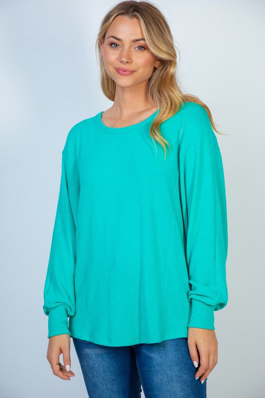 Gauze Knit Top with Cross Over Back in Seafoam-Womens-Ave Shops-[option4]-[option5]-[option6]-[option7]-[option8]-Shop-Boutique-Clothing-for-Women-Online