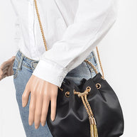 Satin Top Handle Bucket Clutch Bag-Artini Accessories-[option4]-[option5]-[option6]-[option7]-[option8]-Shop-Boutique-Clothing-for-Women-Online