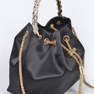 Satin Top Handle Bucket Clutch Bag-Artini Accessories-[option4]-[option5]-[option6]-[option7]-[option8]-Shop-Boutique-Clothing-for-Women-Online