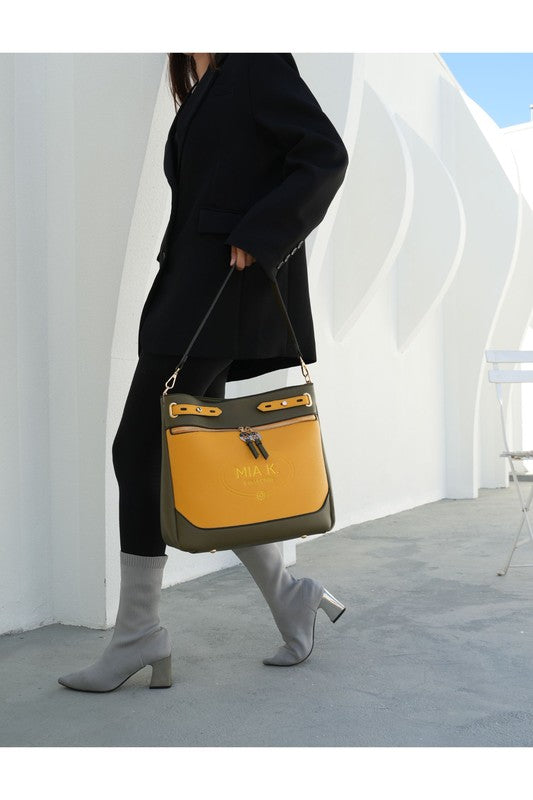 The Evie Two Tone Shoulder Bag by Mia k-MKF Collection by Mia K-[option4]-[option5]-[option6]-[option7]-[option8]-Shop-Boutique-Clothing-for-Women-Online