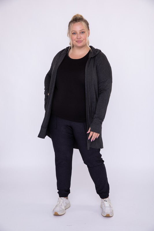 Mono B CURVY Longline Hooded Cardigan with Pockets-Mono B-[option4]-[option5]-[option6]-[option7]-[option8]-Shop-Boutique-Clothing-for-Women-Online