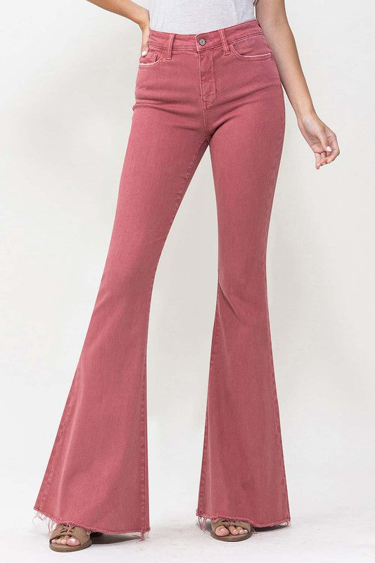 Vervet High Rise Super Flare Jeans-VERVET by Flying Monkey-MINERAL RED-24-[option4]-[option5]-[option6]-[option7]-[option8]-Shop-Boutique-Clothing-for-Women-Online