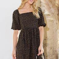 Spagetti Tie Back Puff Sleeve Woven Dress-Orange Farm Clothing-[option4]-[option5]-[option6]-[option7]-[option8]-Shop-Boutique-Clothing-for-Women-Online