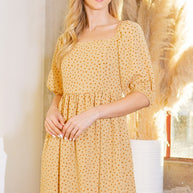 Spagetti Tie Back Puff Sleeve Woven Dress-Orange Farm Clothing-[option4]-[option5]-[option6]-[option7]-[option8]-Shop-Boutique-Clothing-for-Women-Online