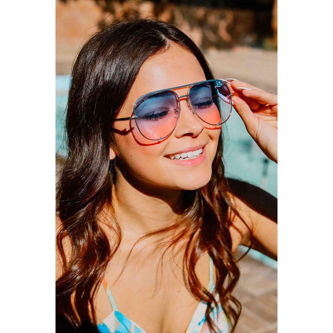 The Gold/ Pink Blue Kay - High Quality Unisex Aviator Sunglasses*-JuliaRoseWholesale-Gold/Pink/Blue-[option4]-[option5]-[option6]-[option7]-[option8]-Shop-Boutique-Clothing-for-Women-Online