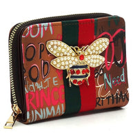Multi Graffiti Print Queen Bee Stripe Wallet-Fashion World-[option4]-[option5]-[option6]-[option7]-[option8]-Shop-Boutique-Clothing-for-Women-Online