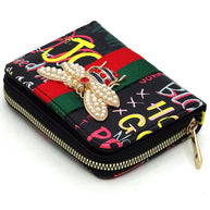Multi Graffiti Print Queen Bee Stripe Wallet-Fashion World-[option4]-[option5]-[option6]-[option7]-[option8]-Shop-Boutique-Clothing-for-Women-Online