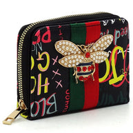 Multi Graffiti Print Queen Bee Stripe Wallet-Fashion World-[option4]-[option5]-[option6]-[option7]-[option8]-Shop-Boutique-Clothing-for-Women-Online