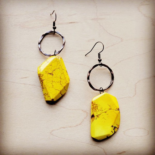 Yellow Turquoise Chunky Earrings-The Jewelry Junkie-yellow-1-[option4]-[option5]-[option6]-[option7]-[option8]-Shop-Boutique-Clothing-for-Women-Online