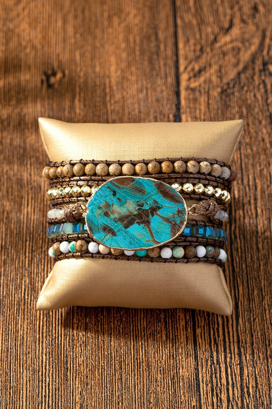 Natural Stone Boho Wrap Bracelet-LA3accessories-[option4]-[option5]-[option6]-[option7]-[option8]-Shop-Boutique-Clothing-for-Women-Online