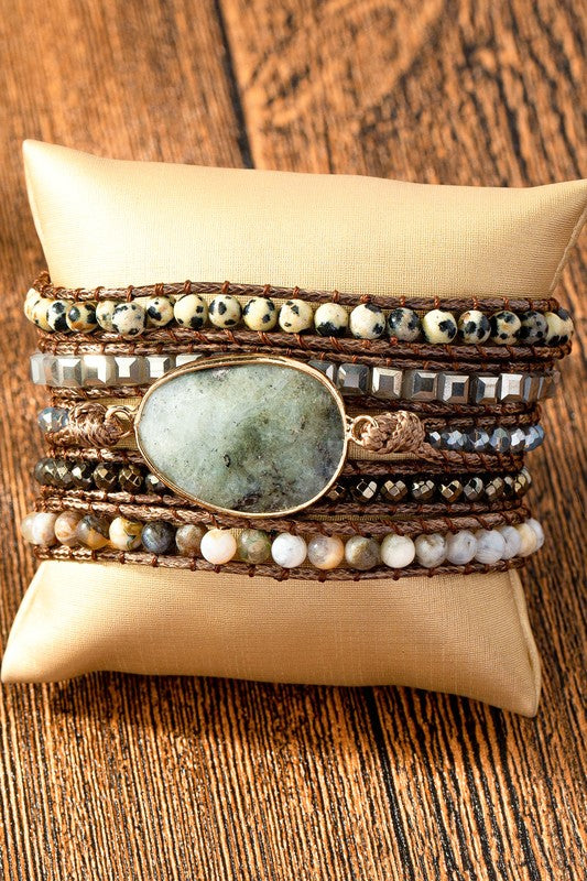 Natural Stone Boho Wrap Bracelet-LA3accessories-Grey-one size-[option4]-[option5]-[option6]-[option7]-[option8]-Shop-Boutique-Clothing-for-Women-Online