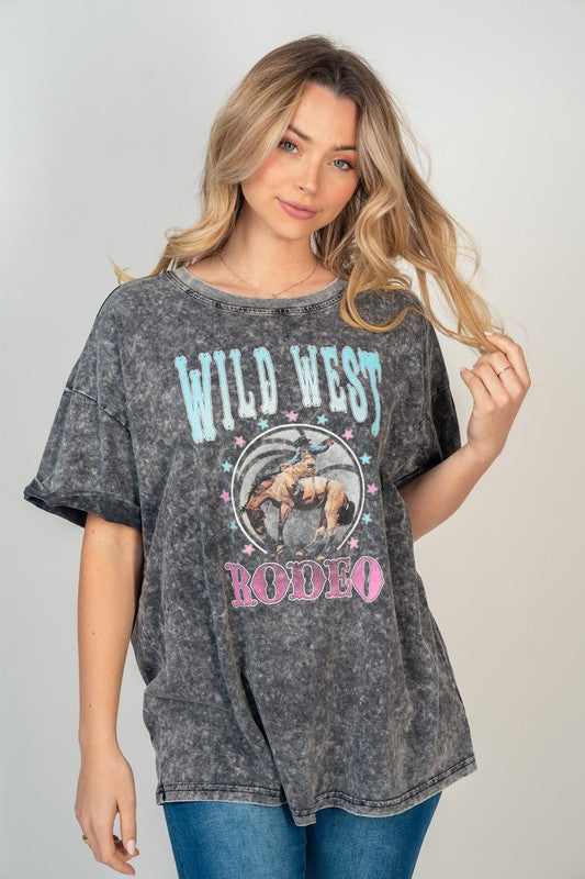 Wild West Screen Print Tee in Ash-Womens-Ave Shops-[option4]-[option5]-[option6]-[option7]-[option8]-Shop-Boutique-Clothing-for-Women-Online