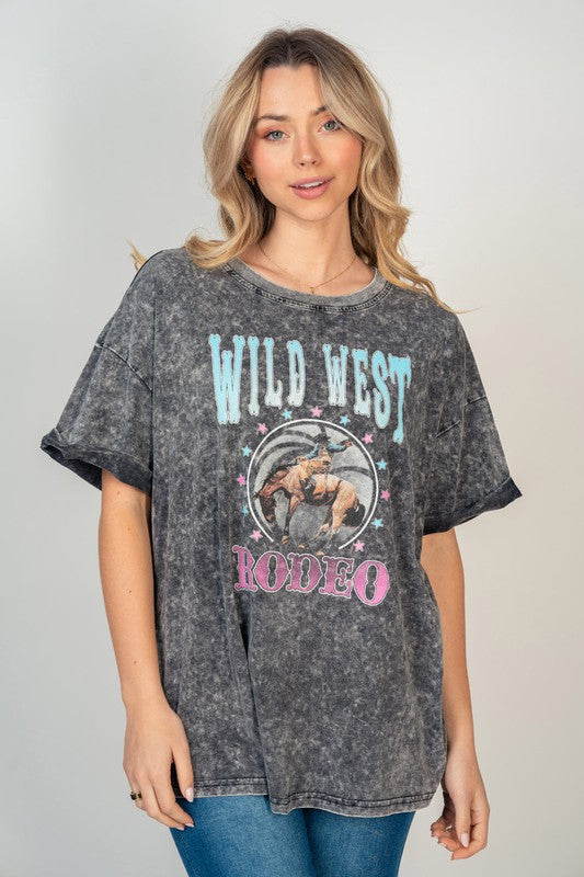 Wild West Screen Print Tee in Ash-Womens-Ave Shops-[option4]-[option5]-[option6]-[option7]-[option8]-Shop-Boutique-Clothing-for-Women-Online