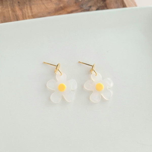 Dainty Daisy Earrings-Spiffy & Splendid-White-OneSize-[option4]-[option5]-[option6]-[option7]-[option8]-Shop-Boutique-Clothing-for-Women-Online