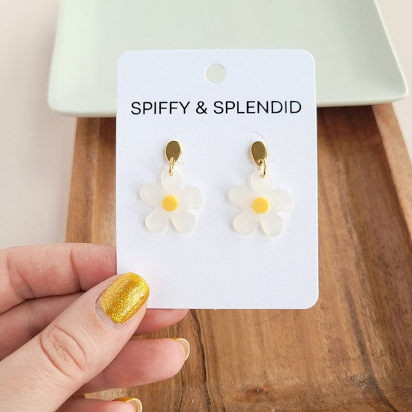 Dainty Daisy Earrings-Spiffy & Splendid-White-OneSize-[option4]-[option5]-[option6]-[option7]-[option8]-Shop-Boutique-Clothing-for-Women-Online