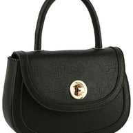 Fashion Twist Lock Flap Saddle Satchel-Fashion World-[option4]-[option5]-[option6]-[option7]-[option8]-Shop-Boutique-Clothing-for-Women-Online