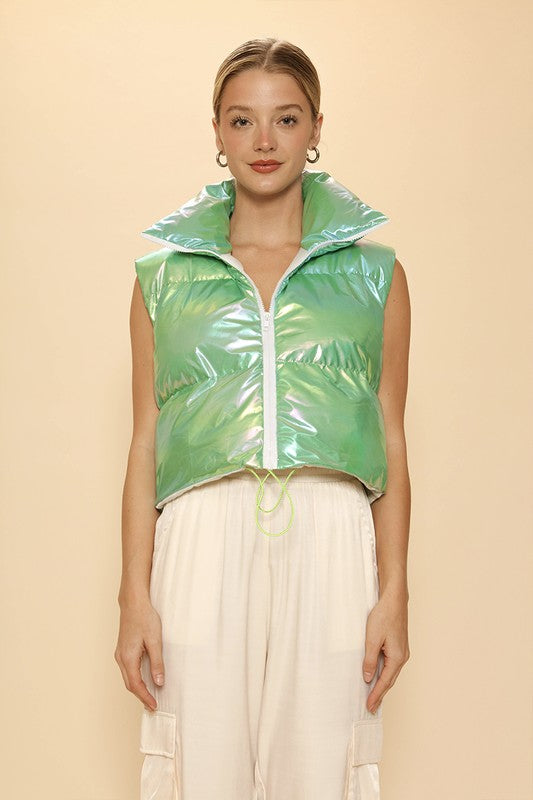 Metallic puffer vest-Miss Sparkling-[option4]-[option5]-[option6]-[option7]-[option8]-Shop-Boutique-Clothing-for-Women-Online