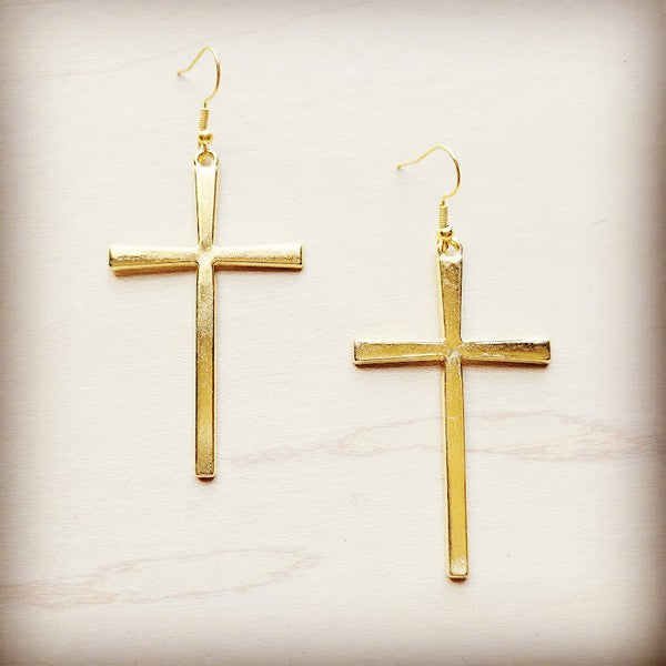 Gold Cross Earrings-The Jewelry Junkie-gold-1-[option4]-[option5]-[option6]-[option7]-[option8]-Shop-Boutique-Clothing-for-Women-Online