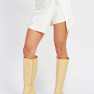 RUCHED MINI SKIRT WITH SIDE SLIT-Emory Park-[option4]-[option5]-[option6]-[option7]-[option8]-Shop-Boutique-Clothing-for-Women-Online