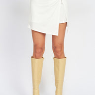 RUCHED MINI SKIRT WITH SIDE SLIT-Emory Park-[option4]-[option5]-[option6]-[option7]-[option8]-Shop-Boutique-Clothing-for-Women-Online