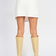 RUCHED MINI SKIRT WITH SIDE SLIT-Emory Park-[option4]-[option5]-[option6]-[option7]-[option8]-Shop-Boutique-Clothing-for-Women-Online