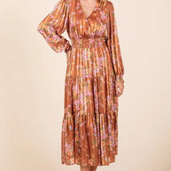 Mittoshop Flower Print Satin Lurex Stripe Smocked Midi Dress-Dresses-Trendsi-[option4]-[option5]-[option6]-[option7]-[option8]-Shop-Boutique-Clothing-for-Women-Online