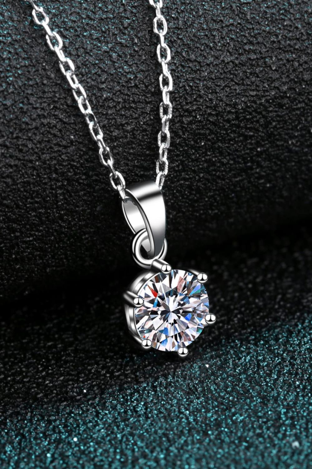 1 Carat Moissanite 925 Sterling Silver Necklace-Trendsi-Silver-One Size-[option4]-[option5]-[option6]-[option7]-[option8]-Shop-Boutique-Clothing-for-Women-Online