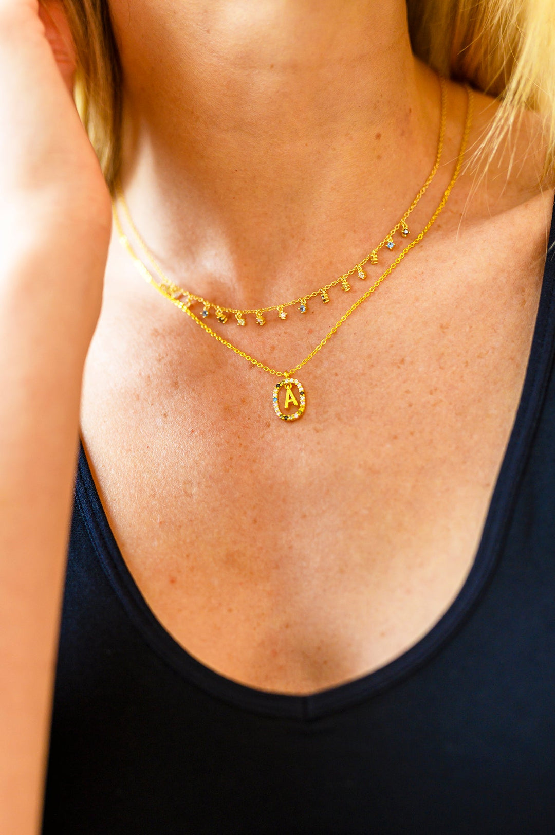Mi Amor Gold Dipped Initial Necklace-Accessories-Ave Shops-[option4]-[option5]-[option6]-[option7]-[option8]-Shop-Boutique-Clothing-for-Women-Online