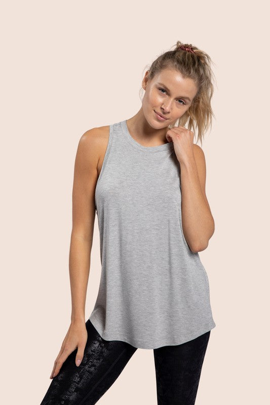 Mono B Raw Edge Flow Tank-Mono B-Heather Grey-S-[option4]-[option5]-[option6]-[option7]-[option8]-Shop-Boutique-Clothing-for-Women-Online