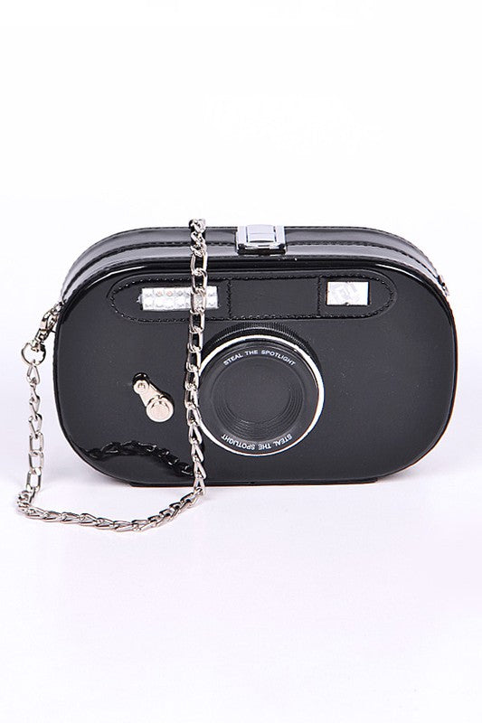 Metallic Oval Camera Iconic Swing Clutch Bag-Artini Accessories-[option4]-[option5]-[option6]-[option7]-[option8]-Shop-Boutique-Clothing-for-Women-Online