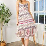 Tribal Print Tiered Dress-Orange Farm Clothing-[option4]-[option5]-[option6]-[option7]-[option8]-Shop-Boutique-Clothing-for-Women-Online