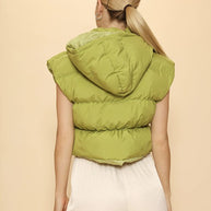 Cropped puffer vest with hood-Miss Sparkling-[option4]-[option5]-[option6]-[option7]-[option8]-Shop-Boutique-Clothing-for-Women-Online