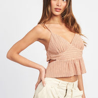 CROPPED SIDE CUT SPAGHETTI STRAP TOP-Emory Park-[option4]-[option5]-[option6]-[option7]-[option8]-Shop-Boutique-Clothing-for-Women-Online