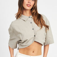 WIDE SLEEVE CROPPED SHIRT-Emory Park-SAGE-S-[option4]-[option5]-[option6]-[option7]-[option8]-Shop-Boutique-Clothing-for-Women-Online