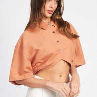 WIDE SLEEVE CROPPED SHIRT-Emory Park-[option4]-[option5]-[option6]-[option7]-[option8]-Shop-Boutique-Clothing-for-Women-Online