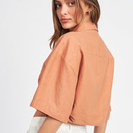 WIDE SLEEVE CROPPED SHIRT-Emory Park-[option4]-[option5]-[option6]-[option7]-[option8]-Shop-Boutique-Clothing-for-Women-Online