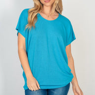 Short Sleeve Dolman Top in Turquoise-Womens-Ave Shops-[option4]-[option5]-[option6]-[option7]-[option8]-Shop-Boutique-Clothing-for-Women-Online