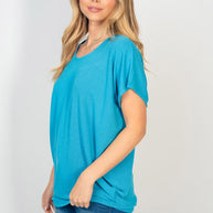 Short Sleeve Dolman Top in Turquoise-Womens-Ave Shops-[option4]-[option5]-[option6]-[option7]-[option8]-Shop-Boutique-Clothing-for-Women-Online