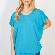Short Sleeve Dolman Top in Turquoise-Womens-Ave Shops-[option4]-[option5]-[option6]-[option7]-[option8]-Shop-Boutique-Clothing-for-Women-Online