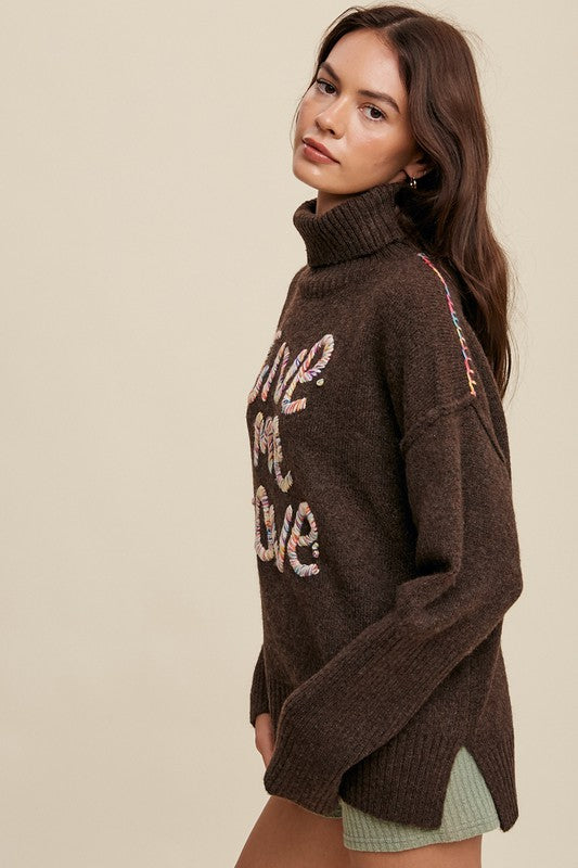 Listicle Give Me Love Stitched Mock Neck Sweater-Listicle-[option4]-[option5]-[option6]-[option7]-[option8]-Shop-Boutique-Clothing-for-Women-Online