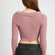 CROPPED COLLAR KNIT TOP-Emory Park-[option4]-[option5]-[option6]-[option7]-[option8]-Shop-Boutique-Clothing-for-Women-Online